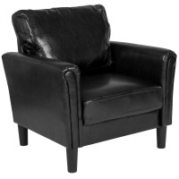 Flash Furniture SL-SF920-1-BLK-GG Bari Upholstered Chair in Black Leather